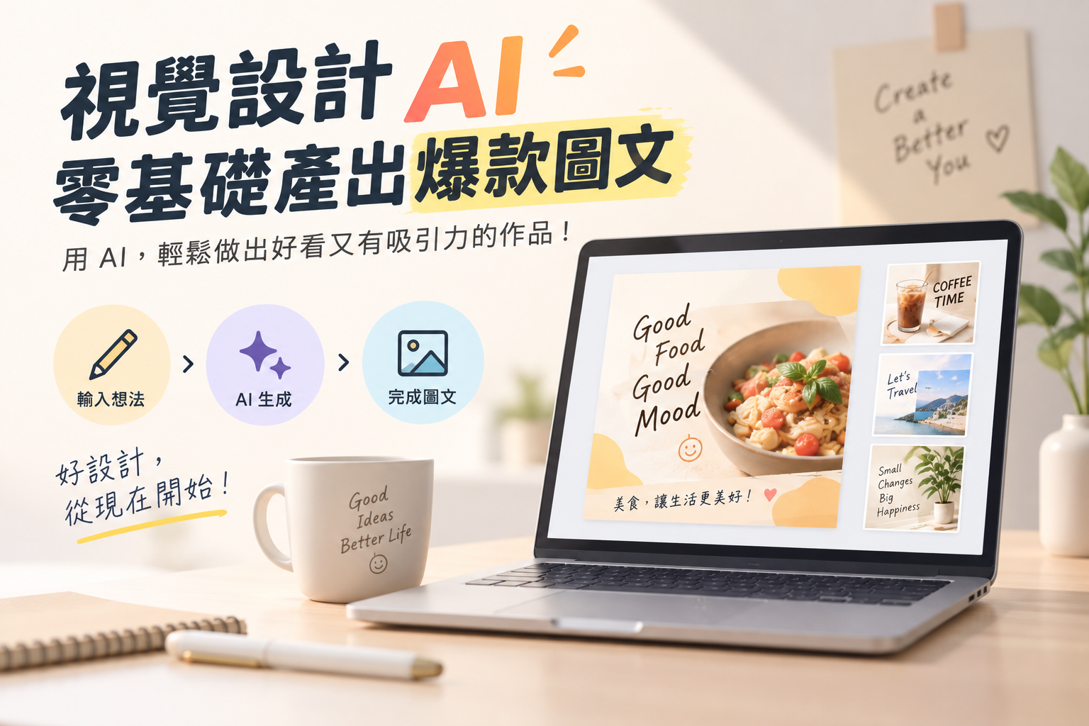 視覺設計AI零基礎產出爆款圖文